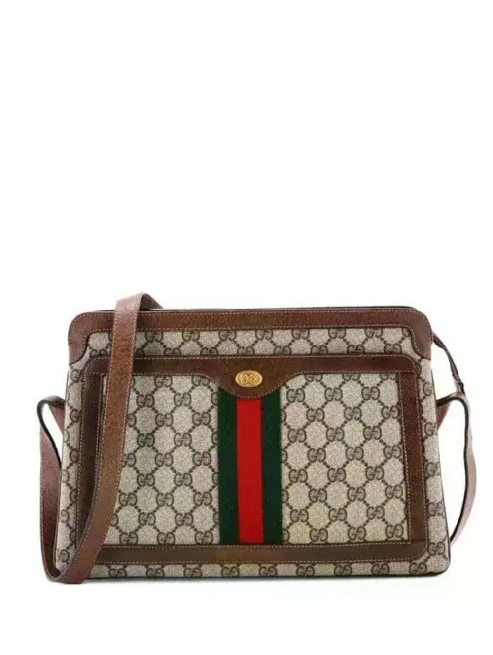 Gucci Brown Leather Interior with Gold Logo Stamping